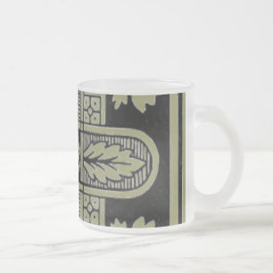 Caneca De Café Vidro Jateado Fosco Floral
