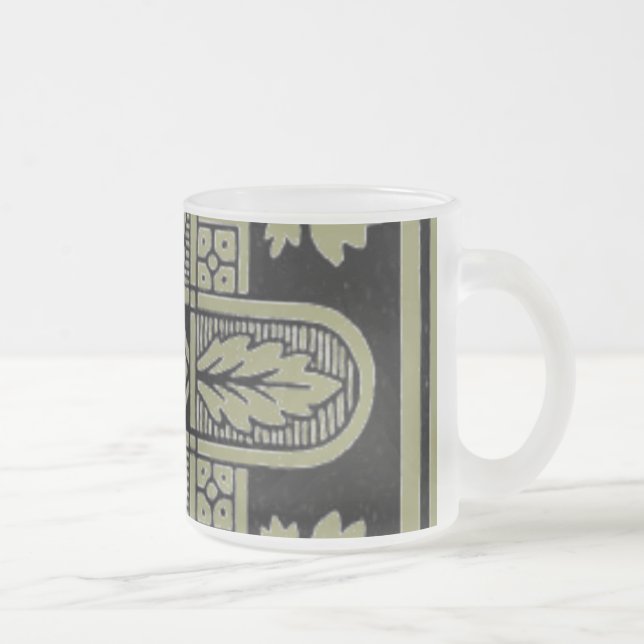 Caneca De Café Vidro Jateado Fosco Floral (Direita)