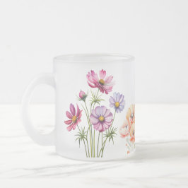 Caneca De Café Vidro Jateado Fosco Floral Bíblia Verso Mug