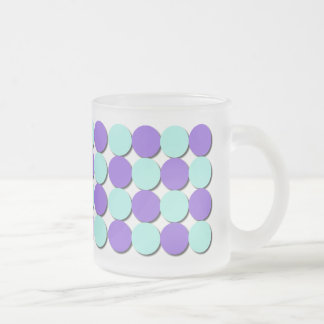 Caneca De Café Vidro Jateado Fosco Mug Aqua e Bolinhas Azuis