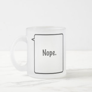 Caneca De Café Vidro Jateado FOSCO Mug NOPE