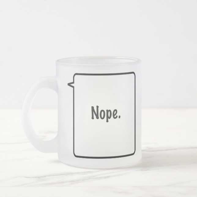Caneca De Café Vidro Jateado FOSCO Mug NOPE (Esquerda)