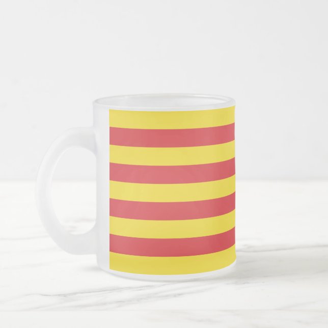 Caneca De Café Vidro Jateado Fosco pequena caneca de vidro com bandeira da Cata (Esquerda)