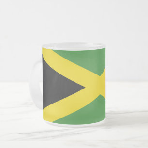Caneca De Café Vidro Jateado Fosco pequena caneca de vidro com bandeira da Jama