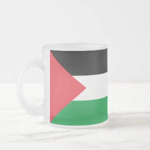 Caneca De Café Vidro Jateado Fosco pequena caneca de vidro com bandeira da Pale