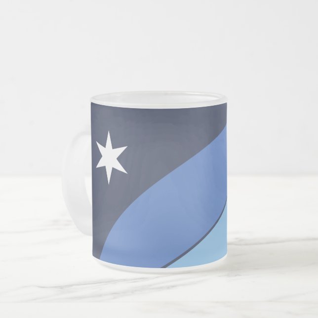 Caneca De Café Vidro Jateado Fosco pequena caneca de vidro com bandeira de Colu (Frente Esquerda)