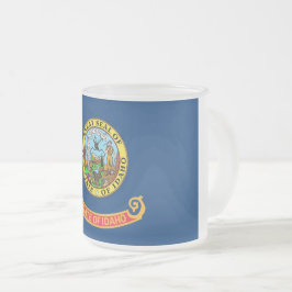 Caneca De Café Vidro Jateado Fosco pequena caneca de vidro com bandeira de Idah
