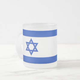 Caneca De Café Vidro Jateado Fosco pequena caneca de vidro com bandeira de Isra