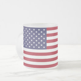 Caneca De Café Vidro Jateado Fosco pequena caneca de vidro com bandeira dos EUA
