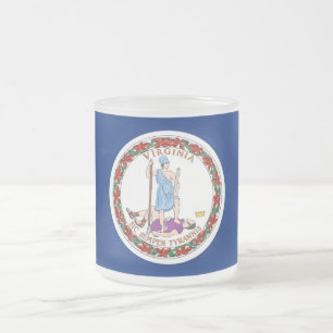 Caneca De Café Vidro Jateado Fosco pequena caneca de vidro com bandeira Virgini