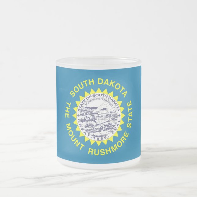 Caneca De Café Vidro Jateado Fosco pequeno caneca de vidro com bandeira Dakota  (Centro)
