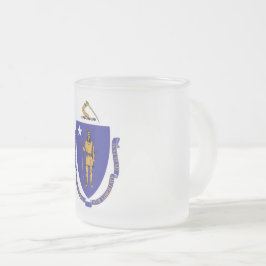 Caneca De Café Vidro Jateado Fosco pequeno caneca de vidro com bandeira de Mass