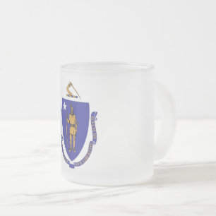 Caneca De Café Vidro Jateado Fosco pequeno caneca de vidro com bandeira de Mass