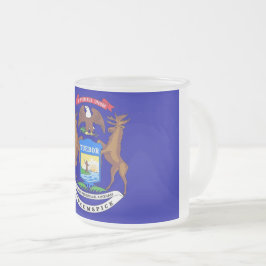 Caneca De Café Vidro Jateado Fosco pequeno caneca de vidro com bandeira de Mich