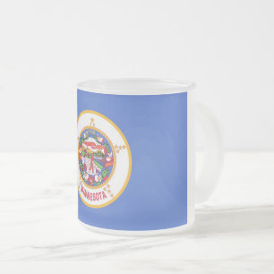Caneca De Café Vidro Jateado Fosco pequeno caneca de vidro com bandeira de Minn