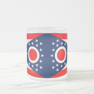 Caneca De Café Vidro Jateado Fosco pequeno caneca de vidro com bandeira Ohio, E