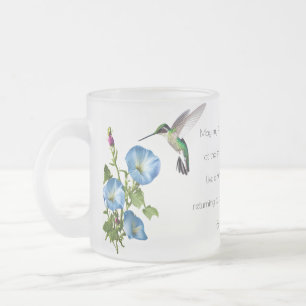 Caneca De Café Vidro Jateado Fosco personalizado Hummingbird Mug