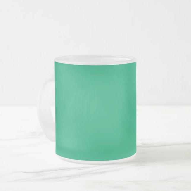 Caneca De Café Vidro Jateado Fosco Verde Emerald Personalizado (Frente Esquerda)