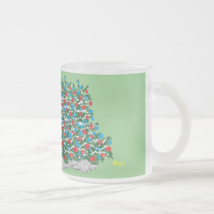 Caneca De Café Vidro Jateado Fosco Vidro Mama: Sentimento de Natal