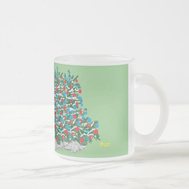 Caneca De Café Vidro Jateado Fosco Vidro Mama: Sentimento de Natal (Direita)