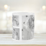 Caneca De Café Vidro Jateado Foto da família de colagem de tendências - preto e<br><div class="desc">Apresentando nossa Trendy Collage Cinco Famílias de Foto Preta e Branca com o Início no Centro. Esta colagem personalizada e na moda é a maneira perfeita de mostrar as memórias queridas da sua família de uma forma moderna e elegante. Apresentando um elegante esquema de cores preto e branco, esta colagem...</div>