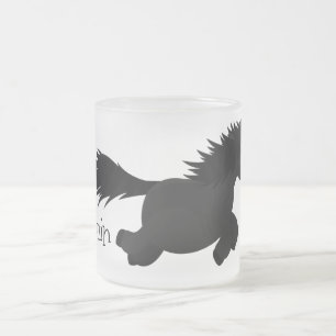 Caneca De Café Vidro Jateado Foto de desenho animado de Shetland em circulaçã