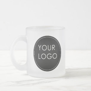 Caneca De Café Vidro Jateado Foto do logotipo da sua empresa aqui