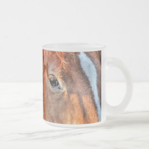 Caneca De Café Vidro Jateado Foto equina de amante de cavalos em um rancho BC