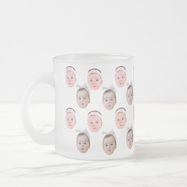Caneca De Café Vidro Jateado Foto personalizada, personalizada, Pai Mãe (Esquerda)