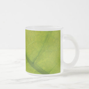 Caneca De Café Vidro Jateado Fotografia Botânica de Folha Verde