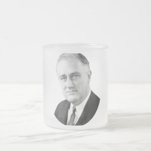 Caneca De Café Vidro Jateado Franklin Delano Roosevelt