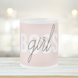 Caneca De Café Vidro Jateado Frase do Chefe de Garota Rosa do Pastel Moderno<br><div class="desc">Frase do Chefe de Garota Rosa do Pastel Moderno</div>