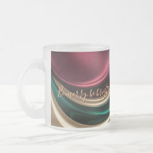 Frosted glass mug in stylish graphic