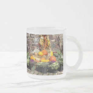 Caneca De Café Vidro Jateado Frutas Da Colheita De Outono
