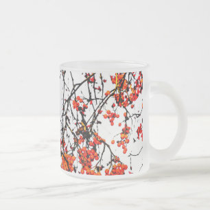 Caneca De Café Vidro Jateado Frutas ruivas ou amoras de cinzas