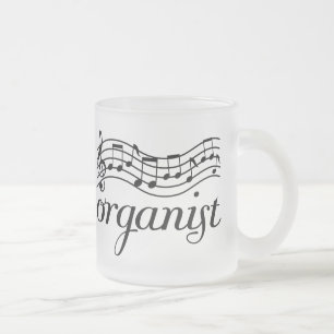 Caneca De Café Vidro Jateado Funcionarios musicais do organista