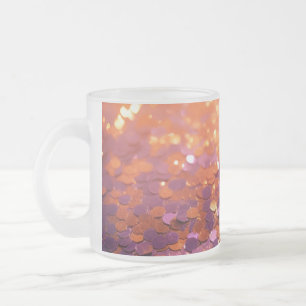 Caneca De Café Vidro Jateado Fundo de Brilho Laranja Roxo-77996