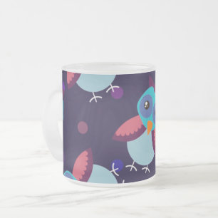 Caneca De Café Vidro Jateado fundo do padrão coruja