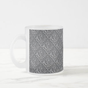 Caneca De Café Vidro Jateado Fundo preto cor damasco-23961