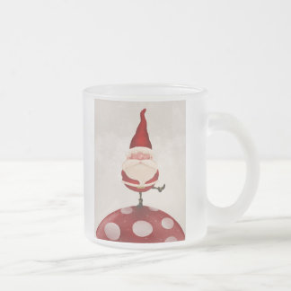 Caneca De Café Vidro Jateado Fungo de Papai Noel