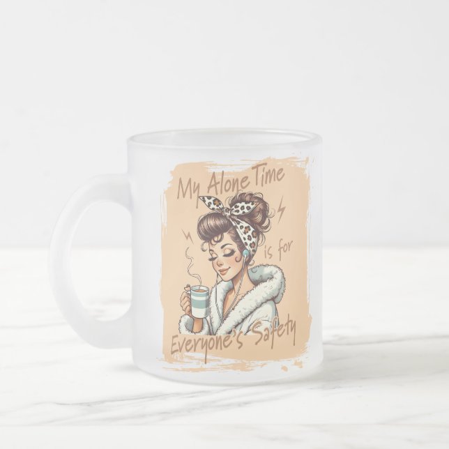 Caneca De Café Vidro Jateado Funny Coffee Time Girl in the Morning (Esquerda)
