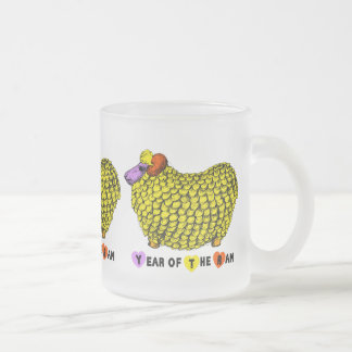 Caneca De Café Vidro Jateado Funny Yellow Ram Chinese Year Zodiday FGM