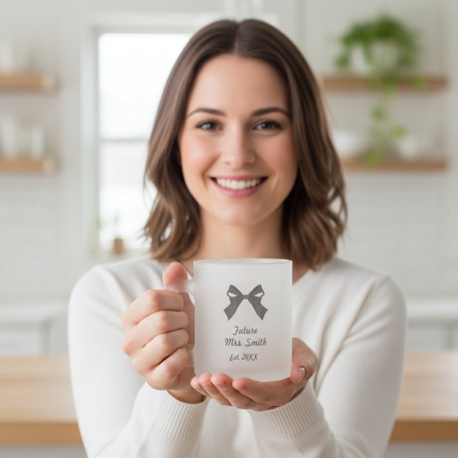 Caneca De Café Vidro Jateado Future Mrs Glass Mug, Engaged Coffee Mug, Bride (Criador carregado)