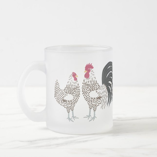 Caneca De Café Vidro Jateado Galinha (Esquerda)