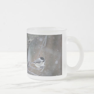 Caneca De Café Vidro Jateado Galinha de casaco preto - passarinho