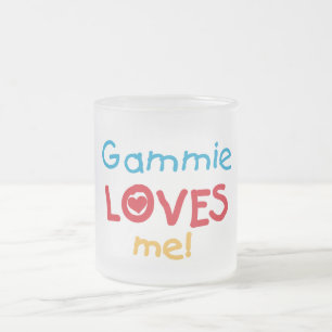 Caneca De Café Vidro Jateado Gammie me ama T-shirts e presentes
