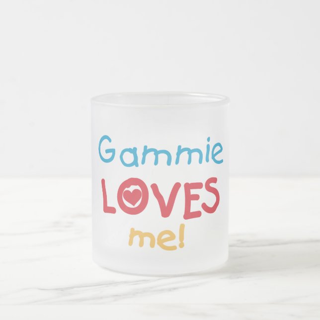 Caneca De Café Vidro Jateado Gammie me ama T-shirts e presentes (Centro)