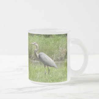 Caneca De Café Vidro Jateado Garça-real de grande azul