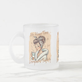 Caneca De Café Vidro Jateado Garota Divertida da Hora do Café da Manhã