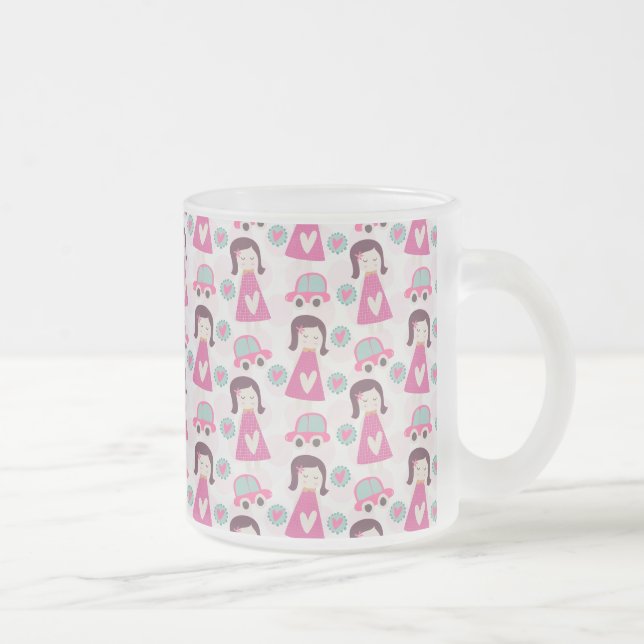 Caneca De Café Vidro Jateado Garotas indo a lugares (Direita)